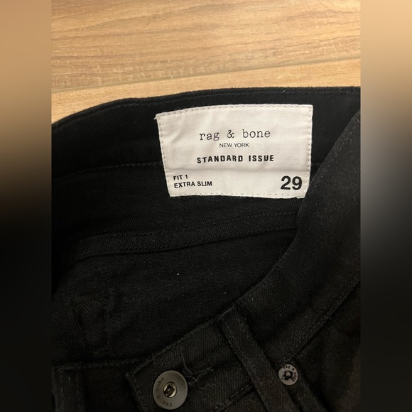 Black Distressed Rag & Bone Jeans, size 29 fit 1 - Picture 3 of 4